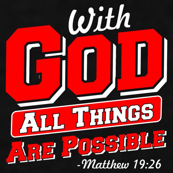 With God All Things Are Possible - Matthew 19:26 Ladies PosiCharge Tri-Blend Wicking Tank