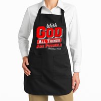 With God All Things Are Possible - Matthew 19:26 Apron