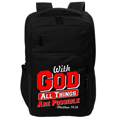 With God All Things Are Possible - Matthew 19:26 Impact Tech Backpack