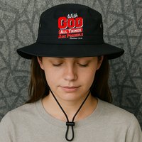 With God All Things Are Possible - Matthew 19:26 Bucket Hat