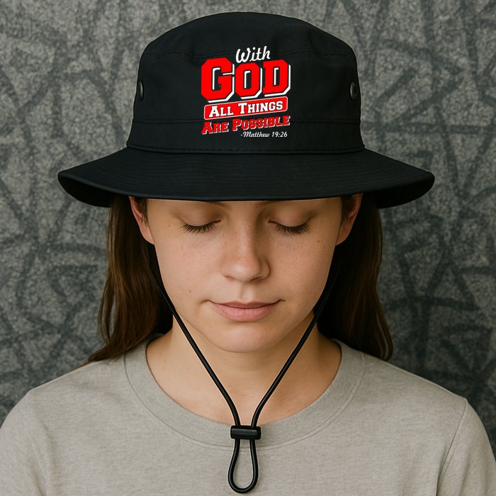 With God All Things Are Possible - Matthew 19:26 Bucket Hat