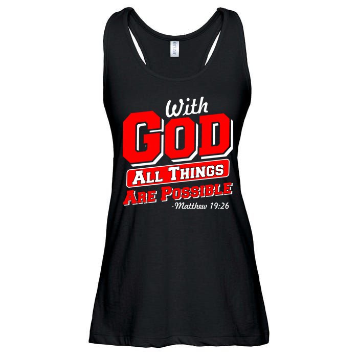 With God All Things Are Possible - Matthew 19:26 Ladies Essential Flowy Tank