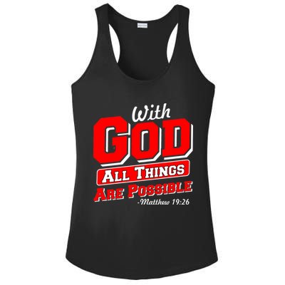 With God All Things Are Possible - Matthew 19:26 Ladies PosiCharge Competitor Racerback Tank