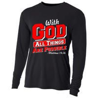 With God All Things Are Possible - Matthew 19:26 Cooling Performance Long Sleeve Crew