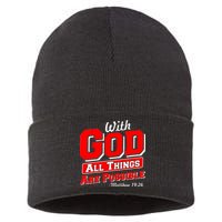 With God All Things Are Possible - Matthew 19:26 Sustainable Knit Beanie