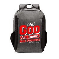 With God All Things Are Possible - Matthew 19:26 Vector Backpack