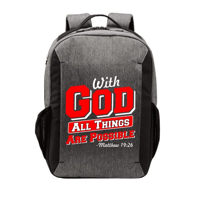 With God All Things Are Possible - Matthew 19:26 Vector Backpack