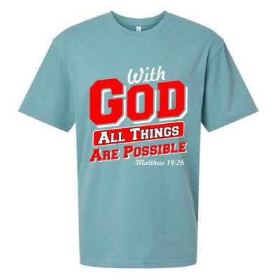 With God All Things Are Possible - Matthew 19:26 Sueded Cloud Jersey T-Shirt
