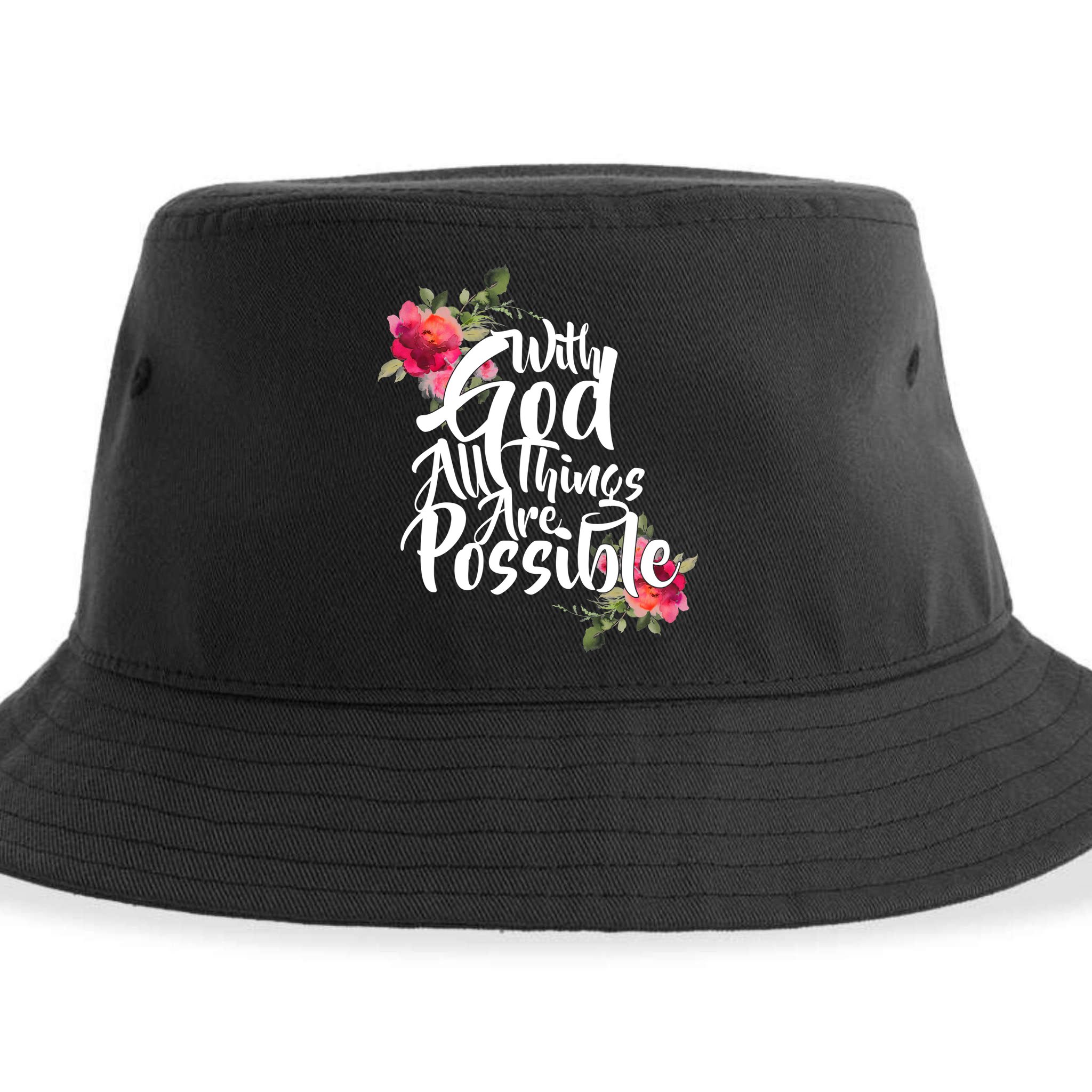With God All Things Possible Sustainable Bucket Hat