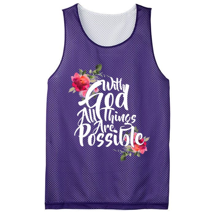 With God All Things Possible Mesh Reversible Basketball Jersey Tank