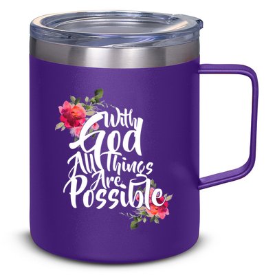 With God All Things Possible 12oz Stainless Steel Coffee Mug
