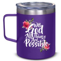With God All Things Possible 12oz Stainless Steel Coffee Mug