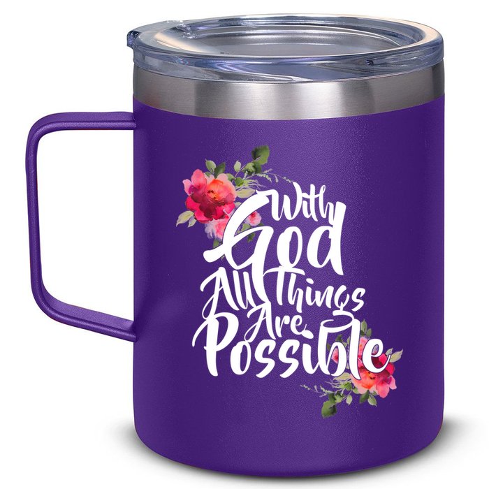 With God All Things Possible 12oz Stainless Steel Coffee Mug