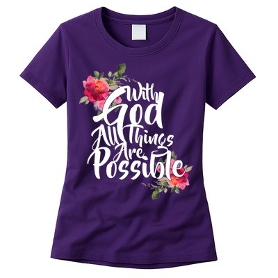 With God All Things Possible Womens T-Shirt
