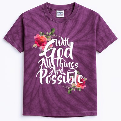 With God All Things Possible Kids Tie-Dye T-Shirt