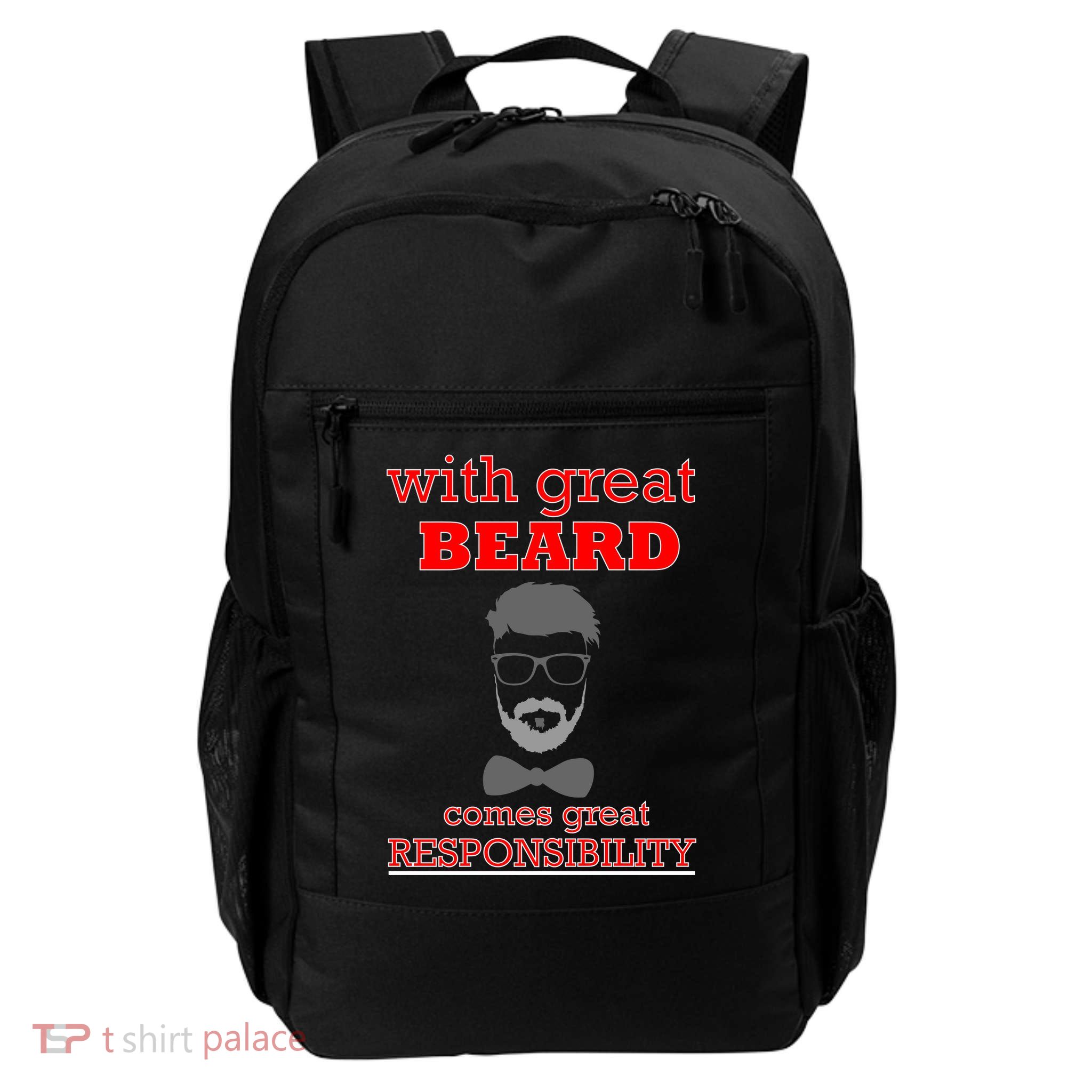 With Great Beard Comes Great Responsibility Daily Commute Backpack