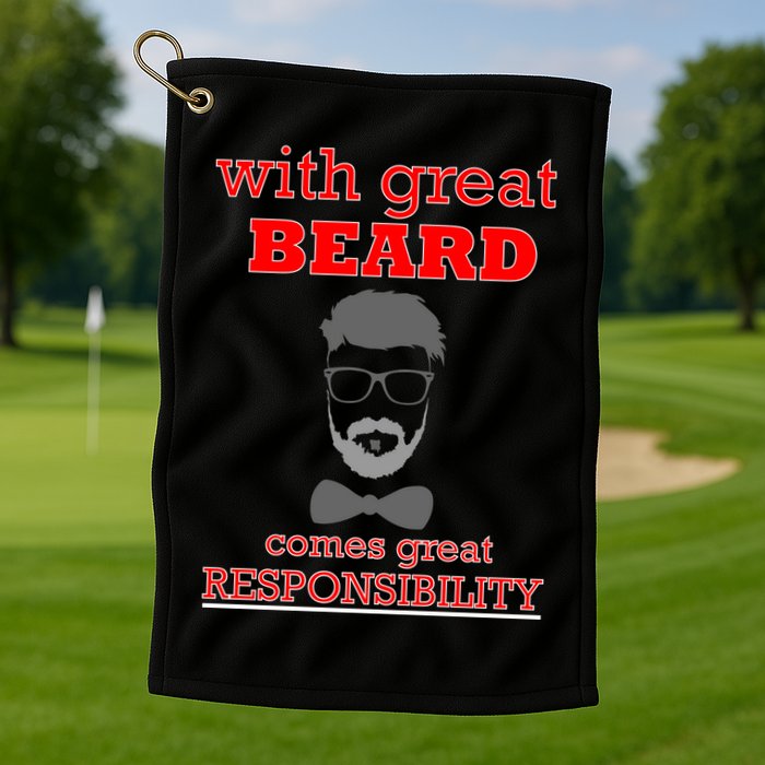 With Great Beard Comes Great Responsibility Golf Towel