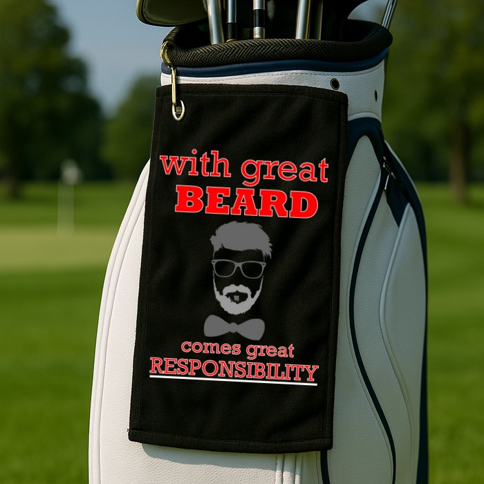 With Great Beard Comes Great Responsibility Golf Towel