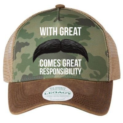 With Great Mustache Comes Great Responsibility  Legacy Tie Dye Trucker Hat