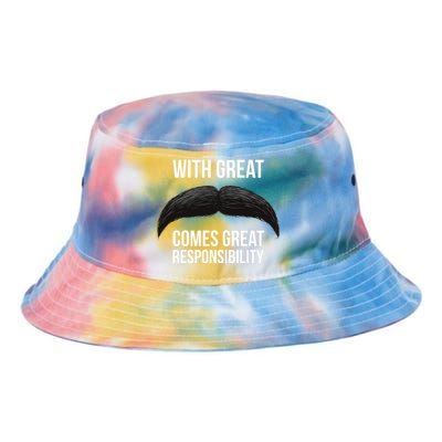 With Great Mustache Comes Great Responsibility  Tie Dye Newport Bucket Hat