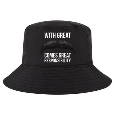 With Great Mustache Comes Great Responsibility  Cool Comfort Performance Bucket Hat