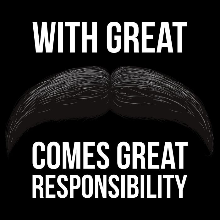 With Great Mustache Comes Great Responsibility  Cooling Performance Crew T-Shirt
