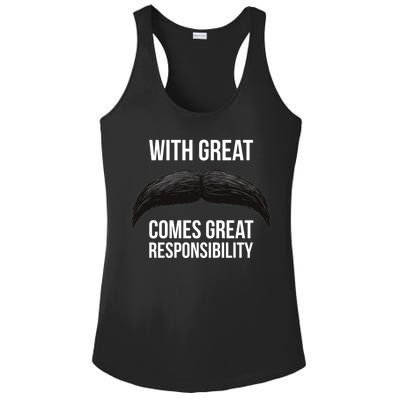 With Great Mustache Comes Great Responsibility  Ladies PosiCharge Competitor Racerback Tank