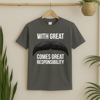 With Great Mustache Comes Great Responsibility  T-Shirt