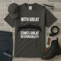 With Great Mustache Comes Great Responsibility  Tall T-Shirt