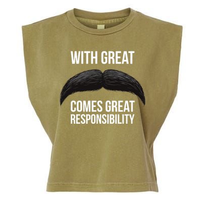 With Great Mustache Comes Great Responsibility  Garment-Dyed Women's Muscle Tee