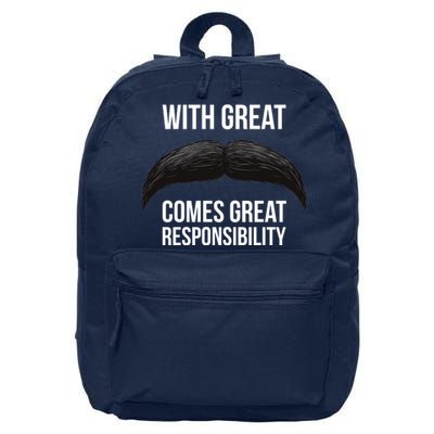 With Great Mustache Comes Great Responsibility  16 in Basic Backpack