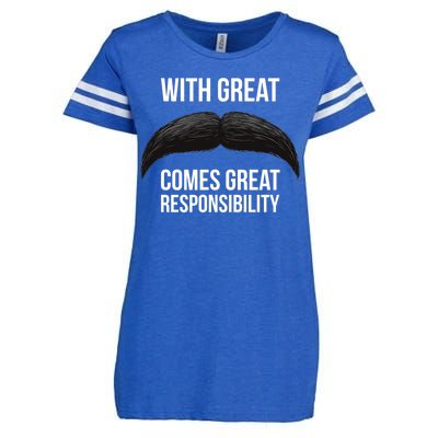 With Great Mustache Comes Great Responsibility  Enza Ladies Jersey Football T-Shirt