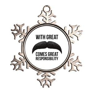 With Great Mustache Comes Great Responsibility  Metallic Star Ornament