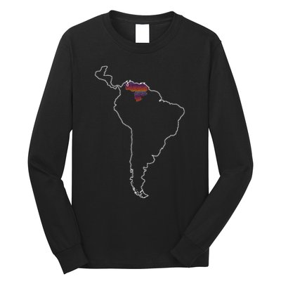 Where Is Venezuela Map Chromatic Art Gift Long Sleeve Shirt