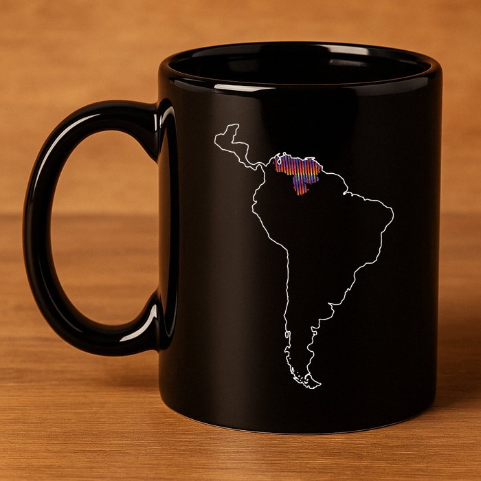 Where Is Venezuela Map Chromatic Art Gift 11oz C Handle Ceramic Mug