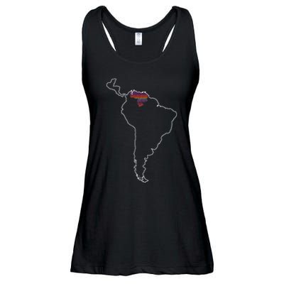 Where Is Venezuela Map Chromatic Art Gift Ladies Essential Flowy Tank