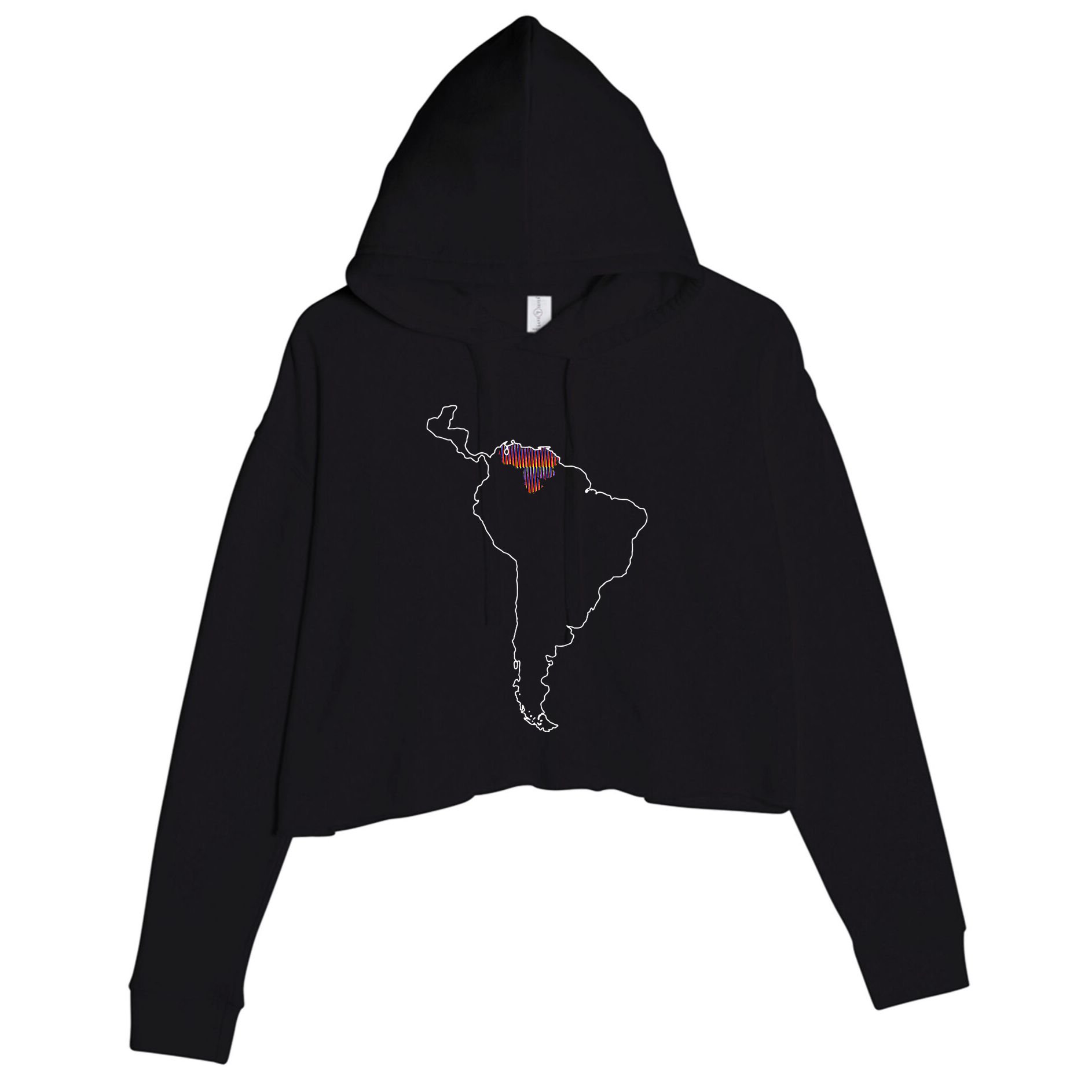 Where Is Venezuela Map Chromatic Art Gift Crop Fleece Hoodie