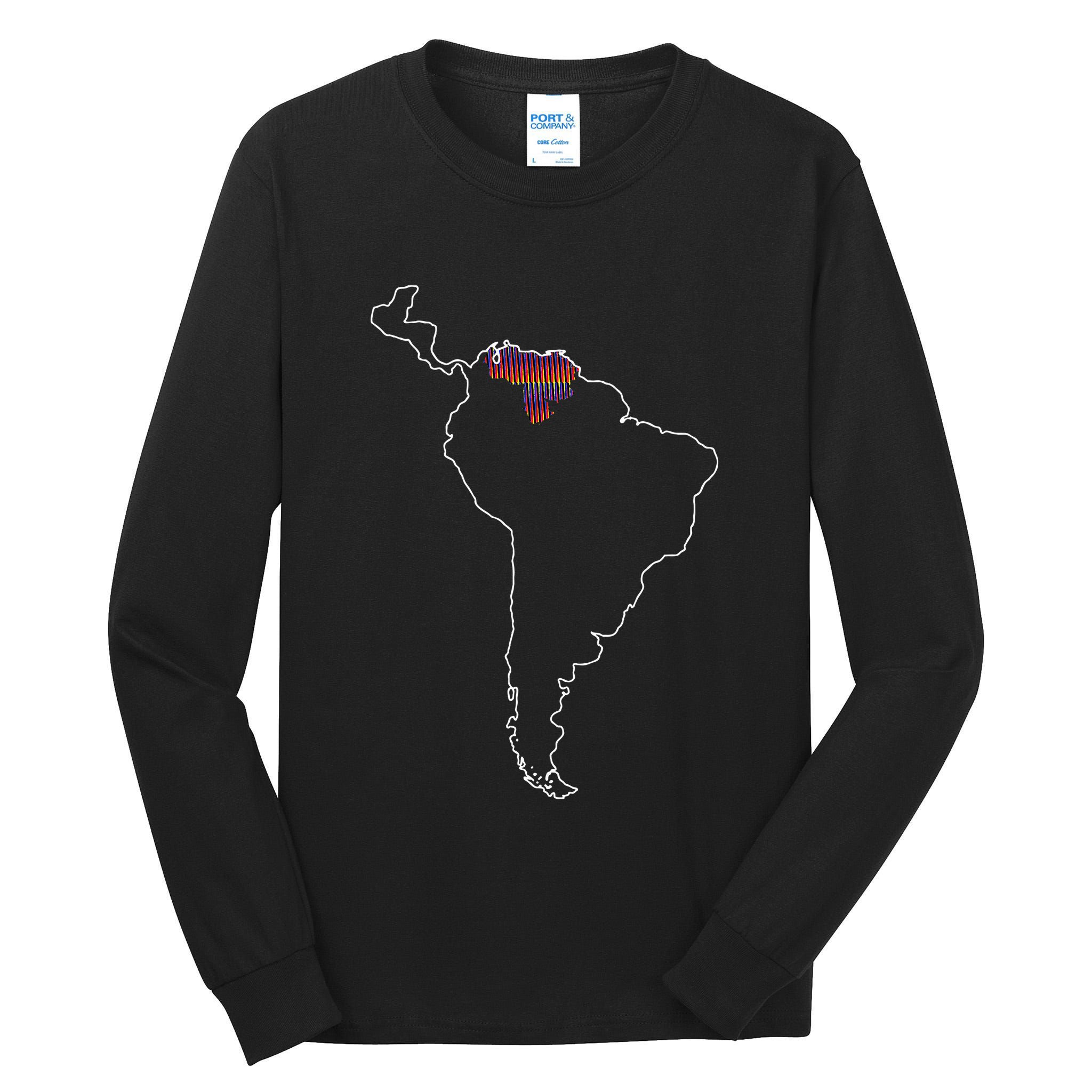 Where Is Venezuela Map Chromatic Art Gift Tall Long Sleeve T-Shirt