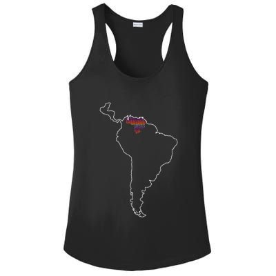Where Is Venezuela Map Chromatic Art Gift Ladies PosiCharge Competitor Racerback Tank