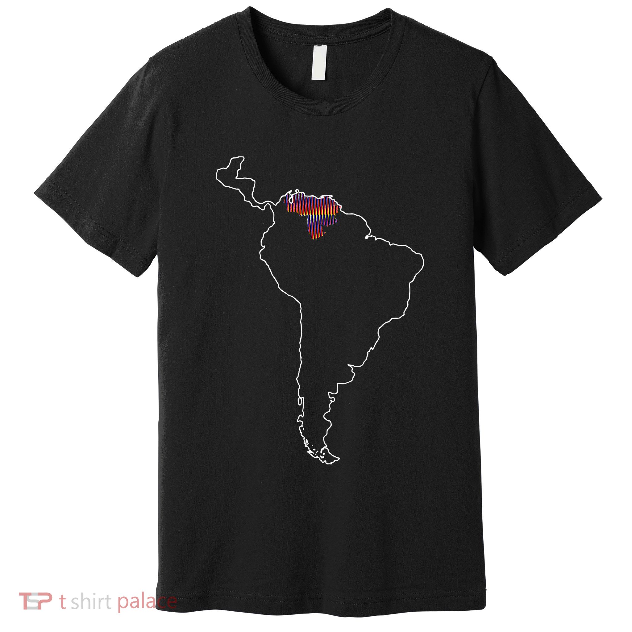 Where Is Venezuela Map Chromatic Art Gift Premium T-Shirt