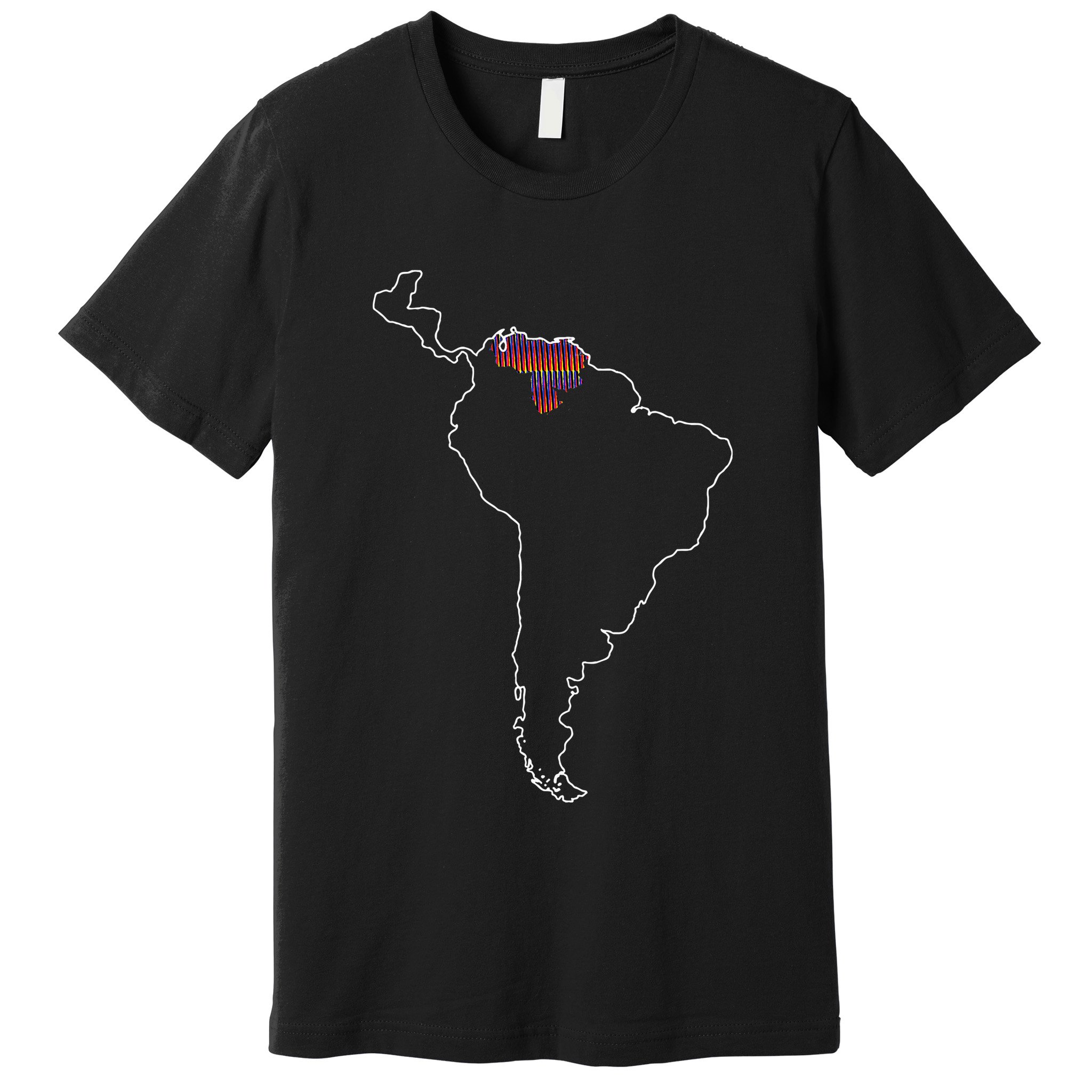 Where Is Venezuela Map Chromatic Art Gift Premium T-Shirt