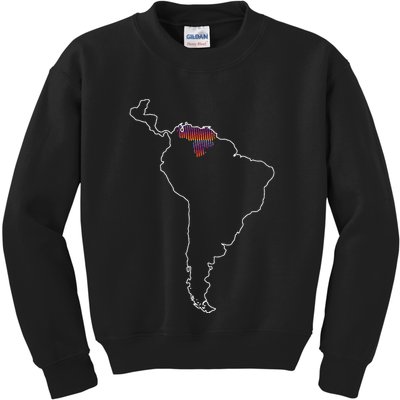 Where Is Venezuela Map Chromatic Art Gift Kids Sweatshirt