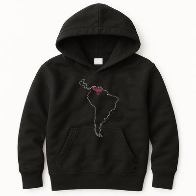 Where Is Venezuela Map Chromatic Art Gift Kids Hoodie