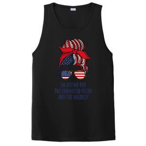 Women Im Voting For The Felon & The Hillbilly 2024 Pro Trump Meme Gift PosiCharge Competitor Tank