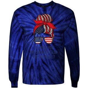 Women Im Voting For The Felon & The Hillbilly 2024 Pro Trump Meme Gift Tie-Dye Long Sleeve Shirt