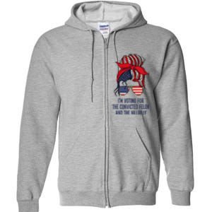 Women Im Voting For The Felon & The Hillbilly 2024 Pro Trump Meme Gift Full Zip Hoodie