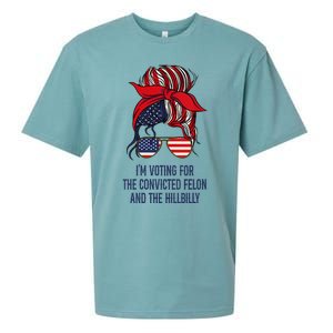 Women Im Voting For The Felon & The Hillbilly 2024 Pro Trump Meme Gift Sueded Cloud Jersey T-Shirt