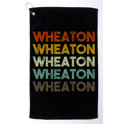 Wheaton Illinois Vintage 80s Retro Style Great Gift Golf Towel