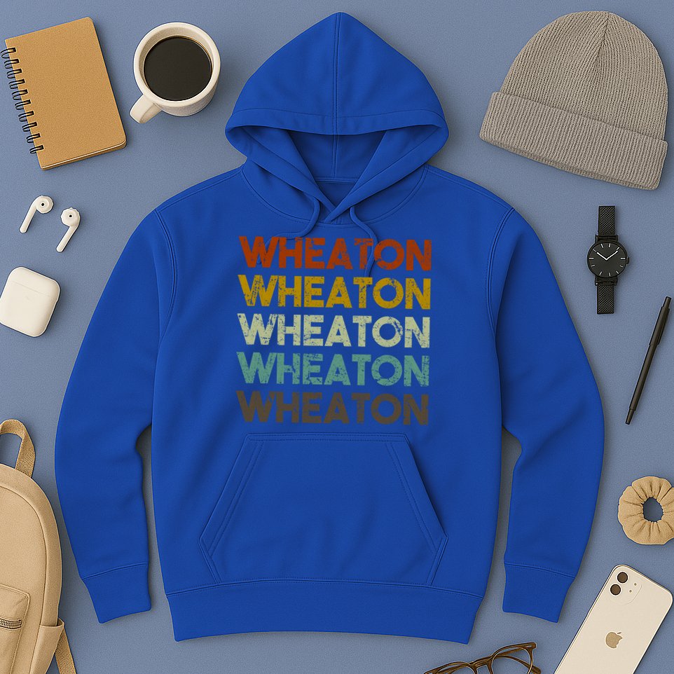Wheaton Illinois Vintage 80s Retro Style Great Gift Hoodie