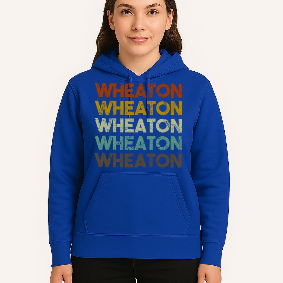 Wheaton Illinois Vintage 80s Retro Style Great Gift Hoodie